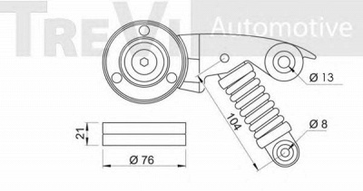 TREVI AUTOMOTIVE ta1869 -  Натяжная планка, поликлиновой ремень